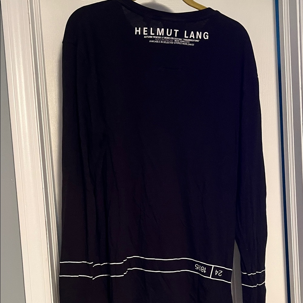 Helmut Lang Black Long Sleeve Tee with Graphic Detail - Picture 4 of 4